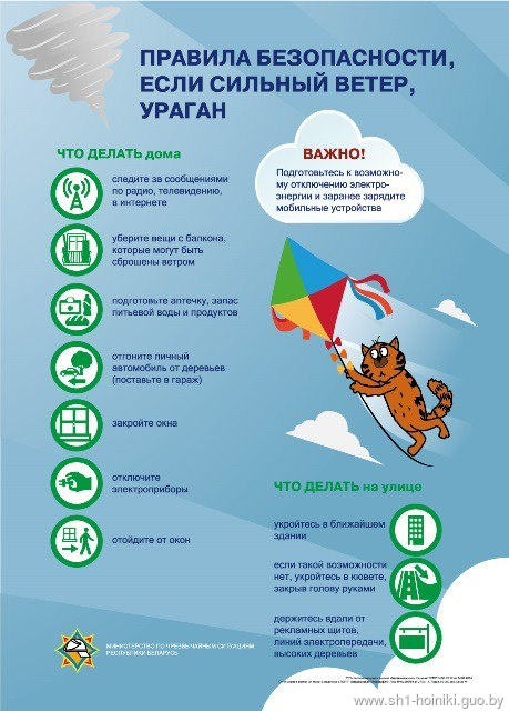 Рекомендации при сильном ветре, дожде, грозе.